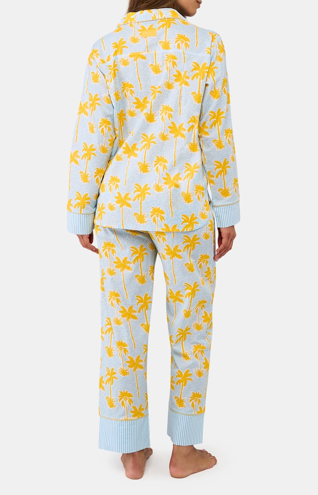 Pyjama Boutonné Femme palmier Jaune 5