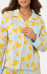 Pyjama Boutonné Femme palmier Jaune 2
