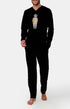 Pyjama manches longues Homme en polaire Noir 1