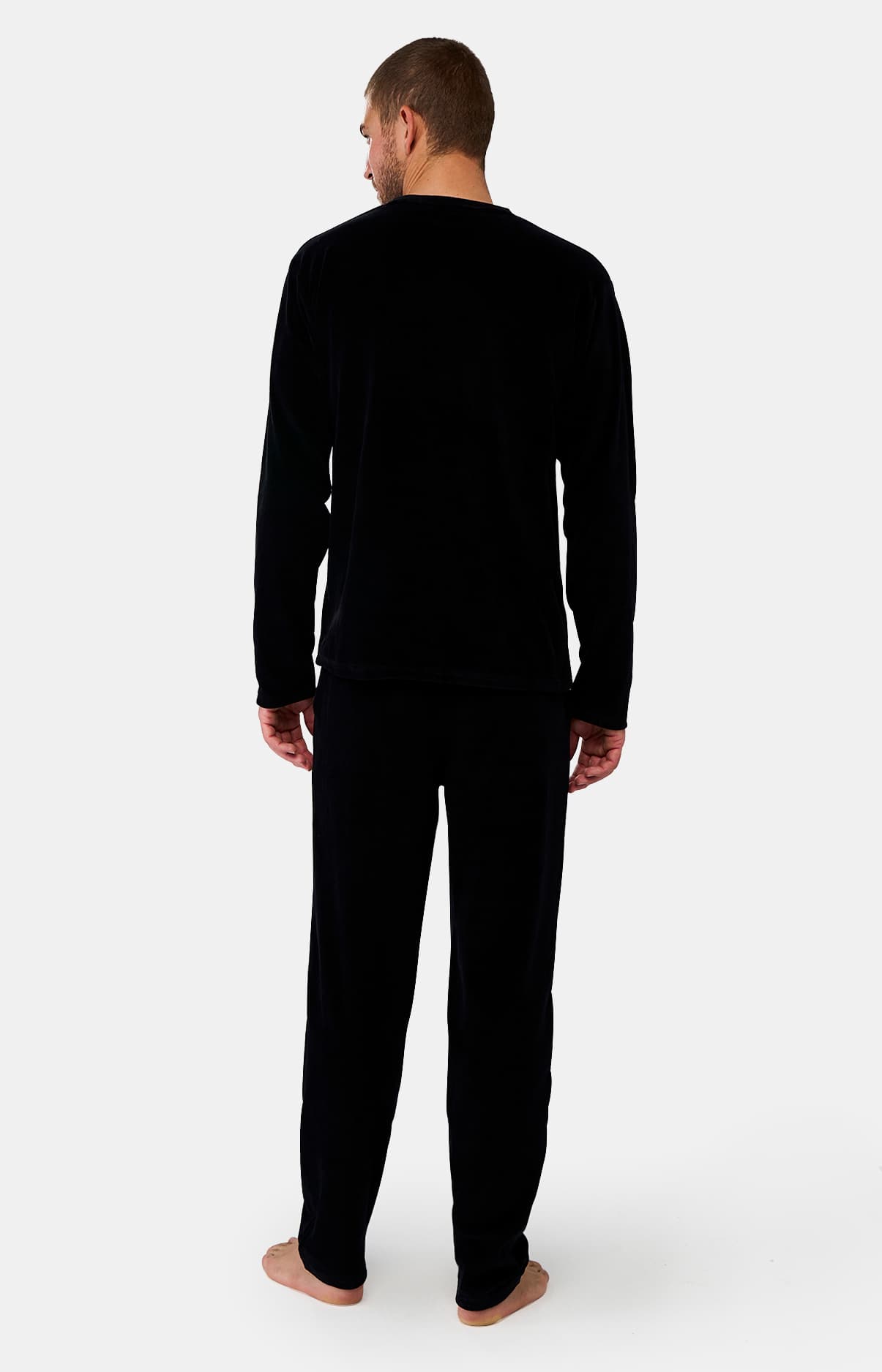 Pyjama manches longues Homme en polaire Noir 6