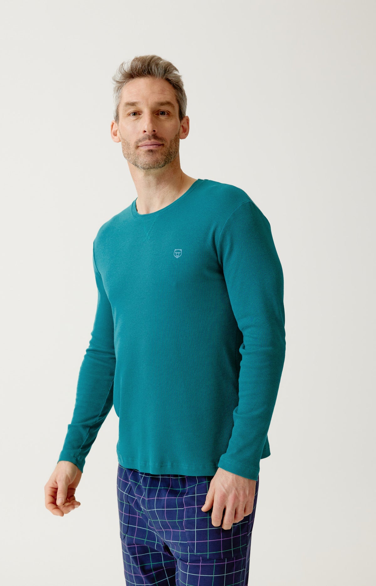 Tee-shirt manches longues en jersey de coton et modal - Sapin