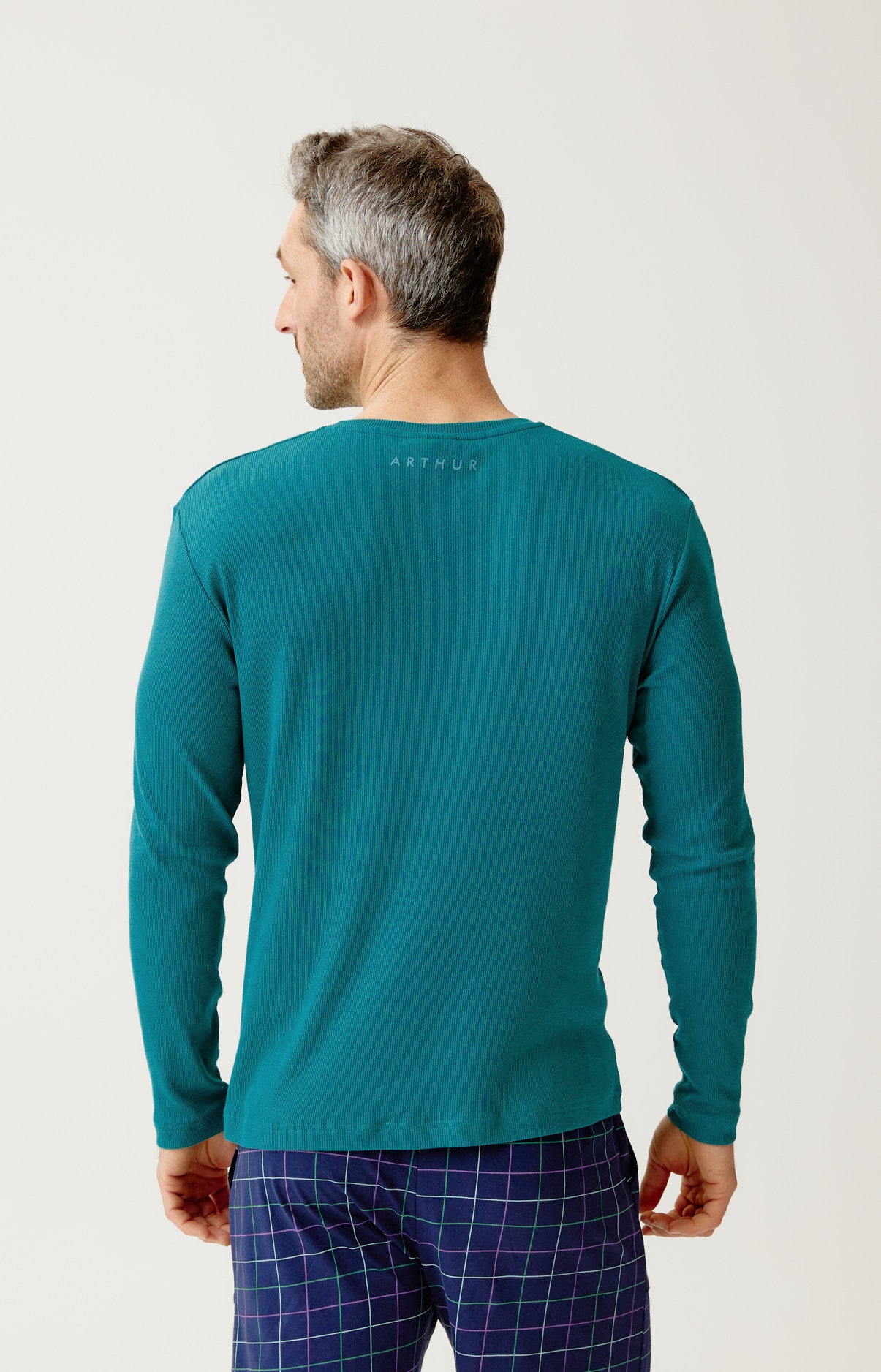 Tee-shirt manches longues en jersey de coton et modal - Sapin