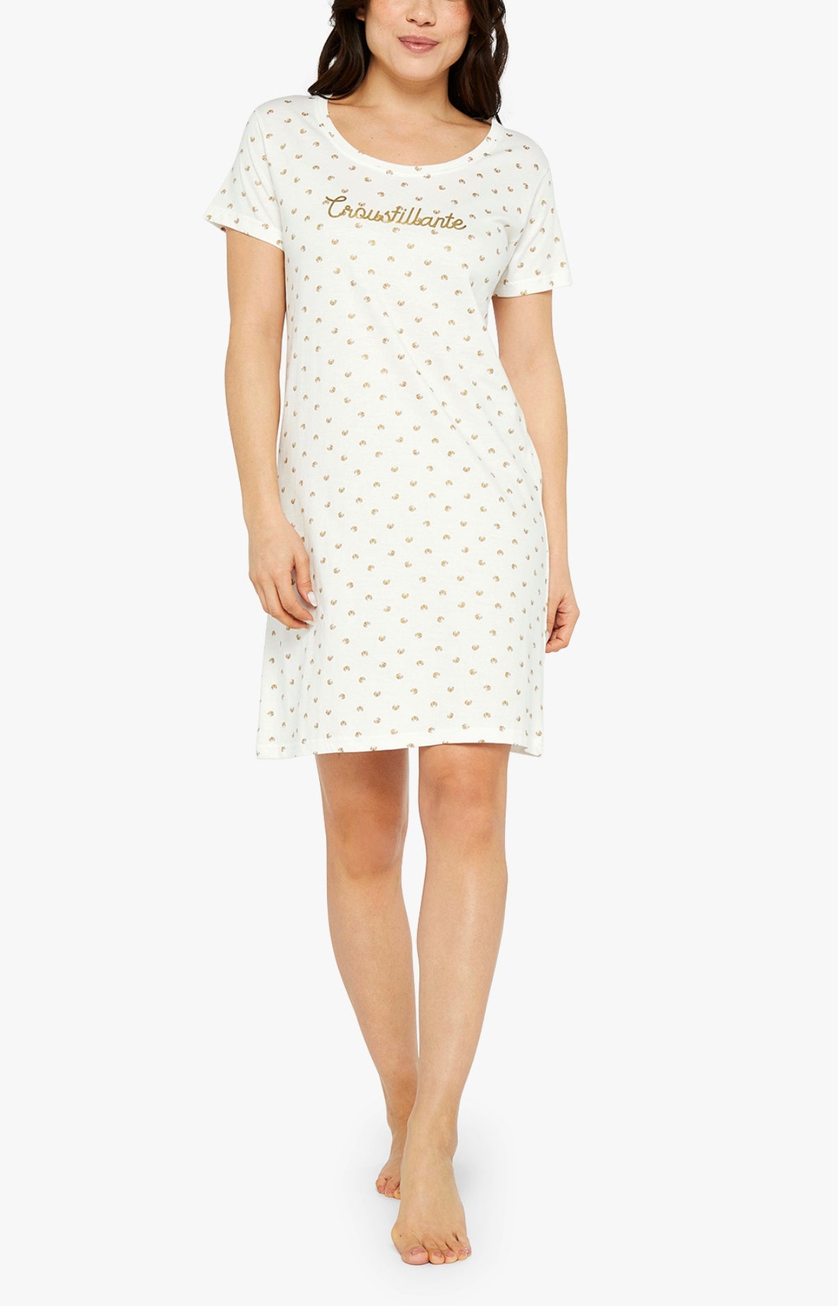 Chemise de nuit Femme Croissant Blanc et Ivoire 1