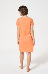 Chemise de nuit Femme Coucher de sommeil Manches courtes Imprimé coucher de soleil orange 5