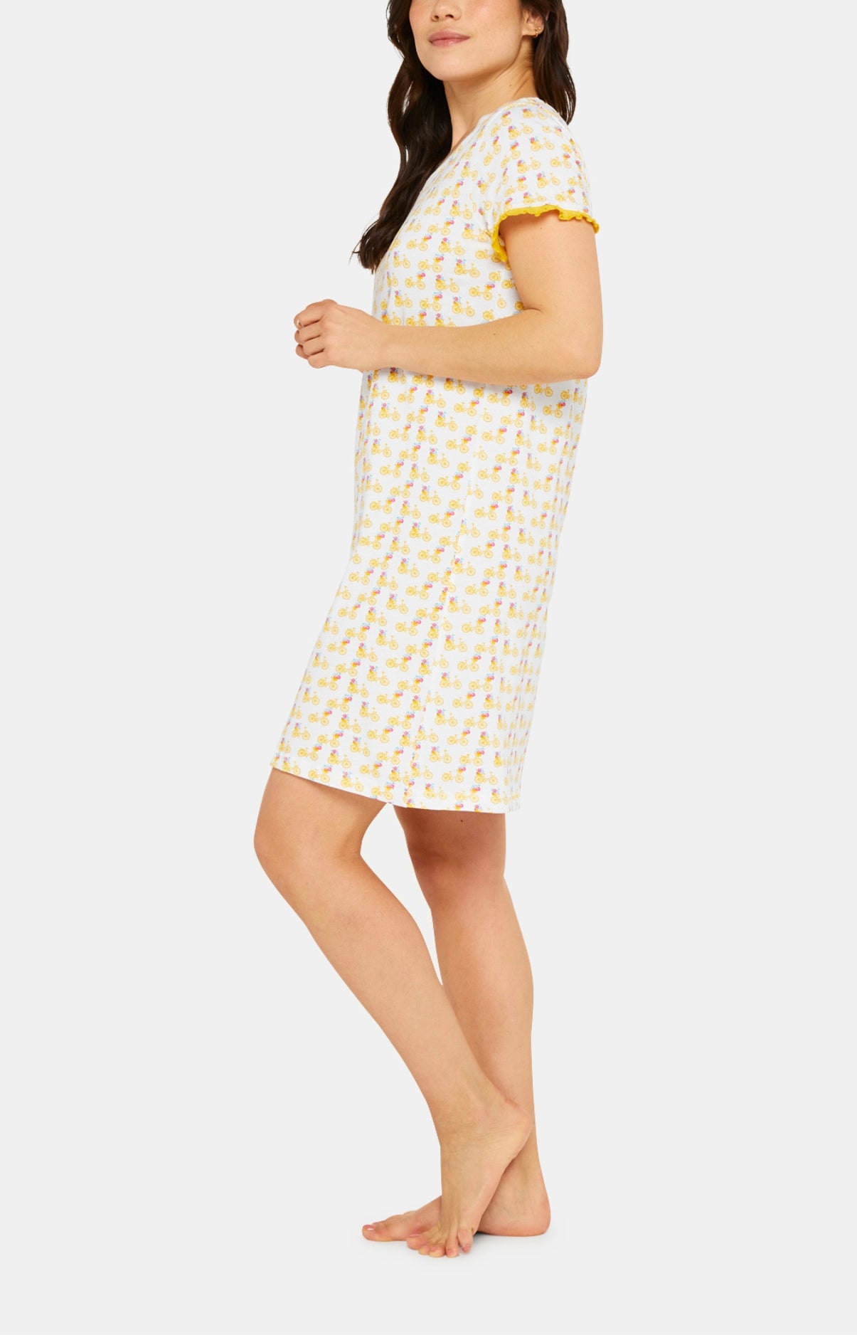 Chemise de nuit Femme Petit Vélo Jaune 4