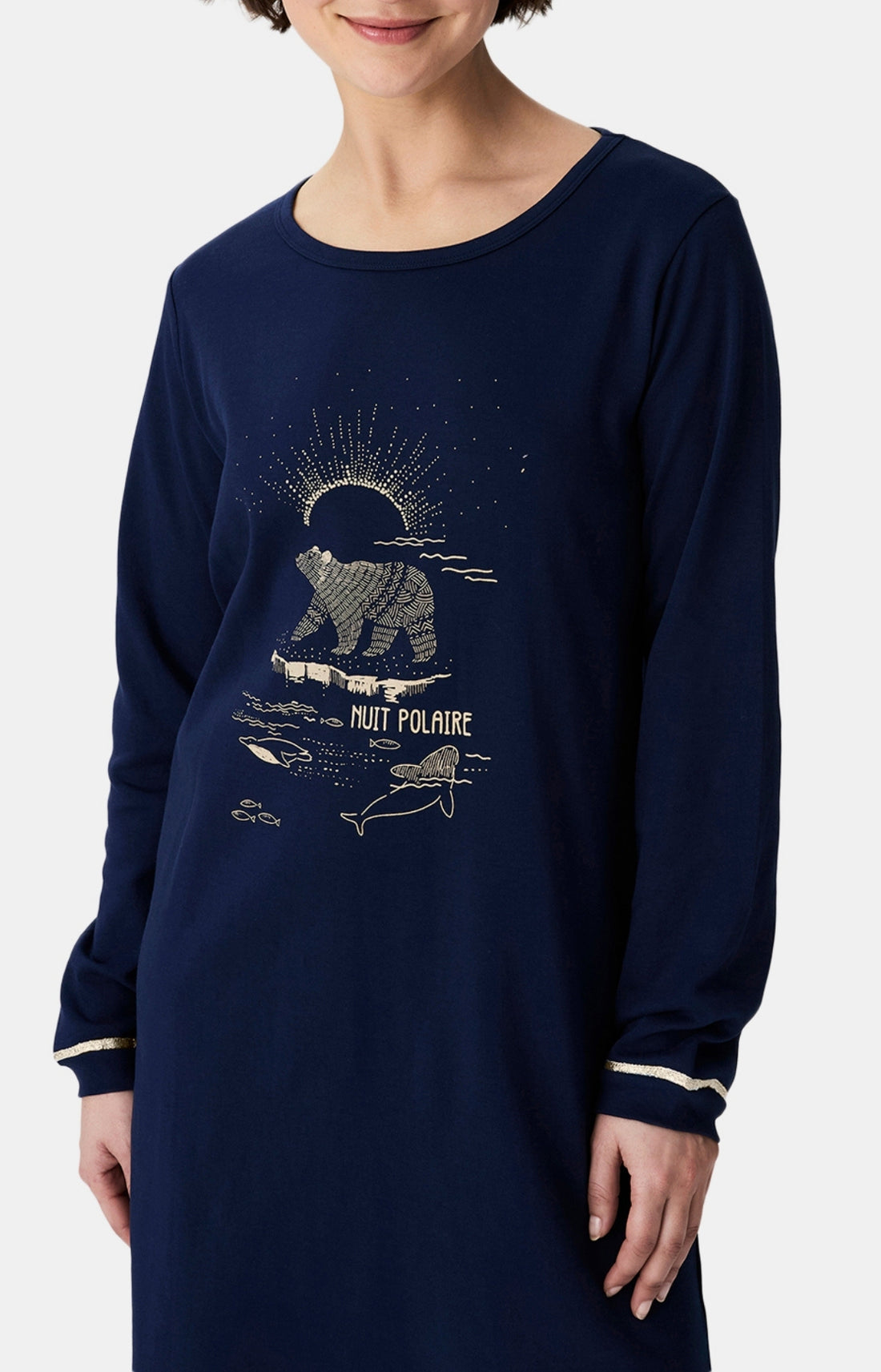 Chemises de nuit Femme Nuit Polaire MARINE 2
