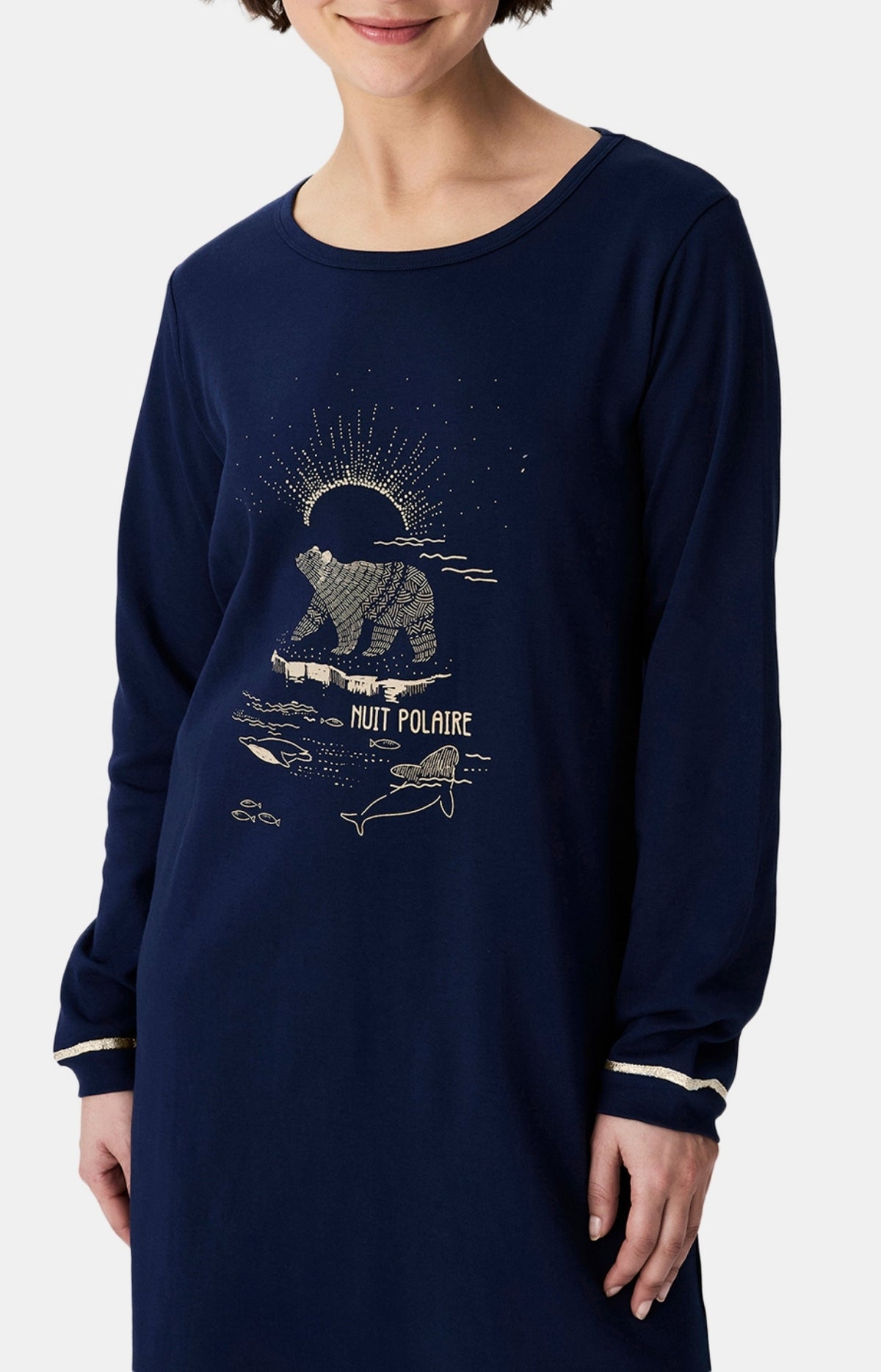 Chemises de nuit Femme Nuit Polaire MARINE 2