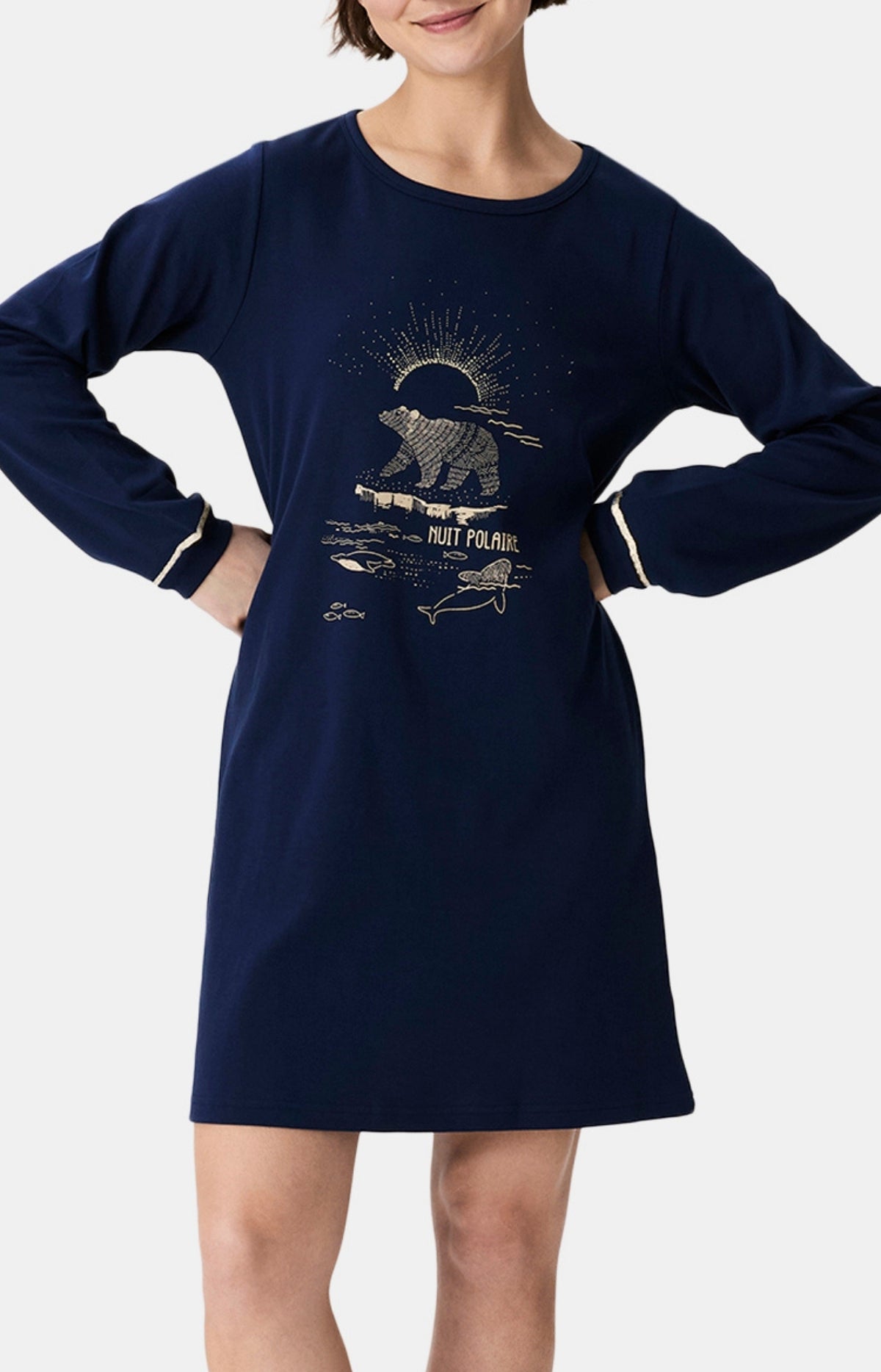 Chemises de nuit Femme Nuit Polaire MARINE 4