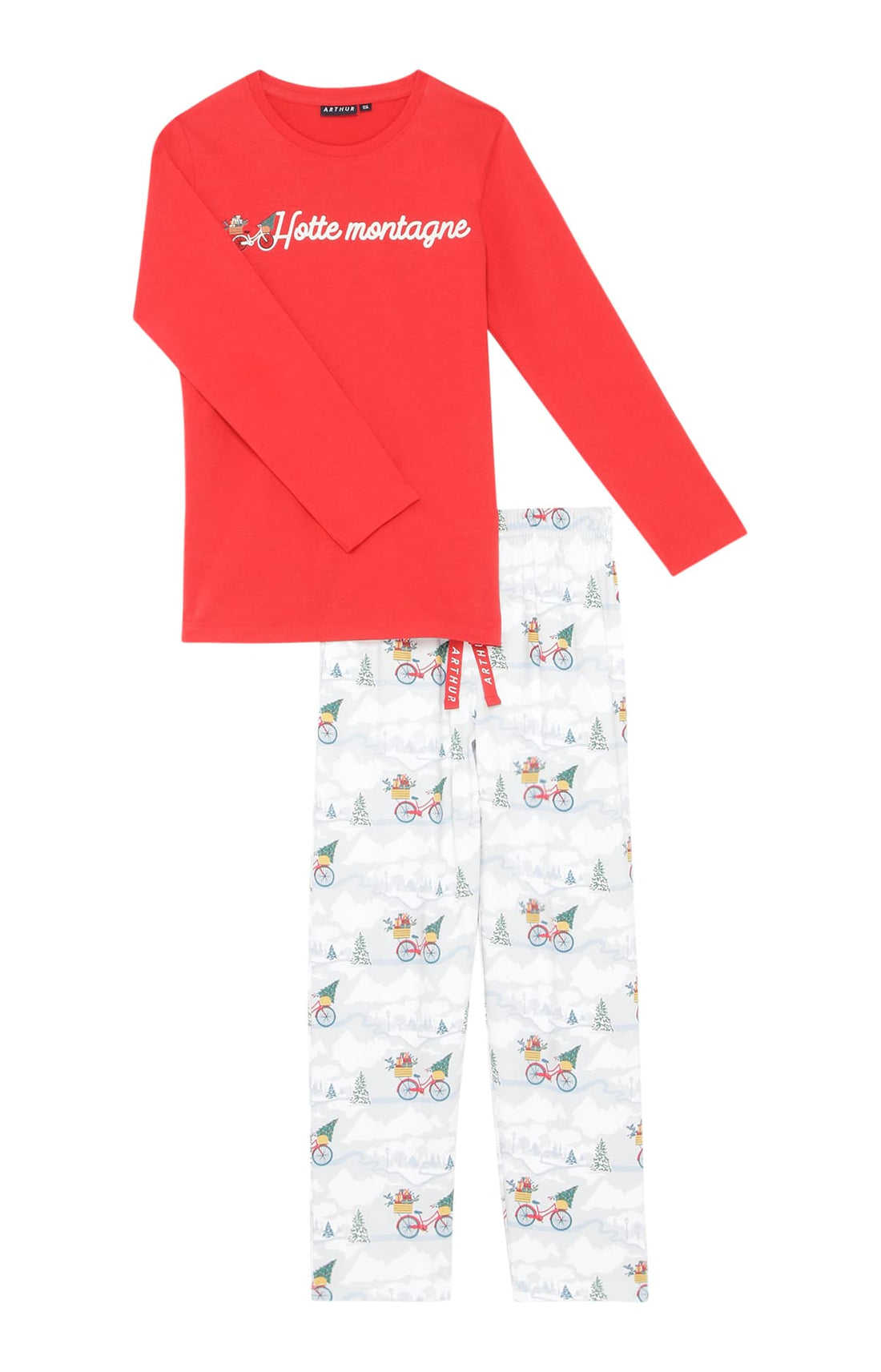 Pyjama long Femme Hotte Montagne Blanc et Ivoire 3