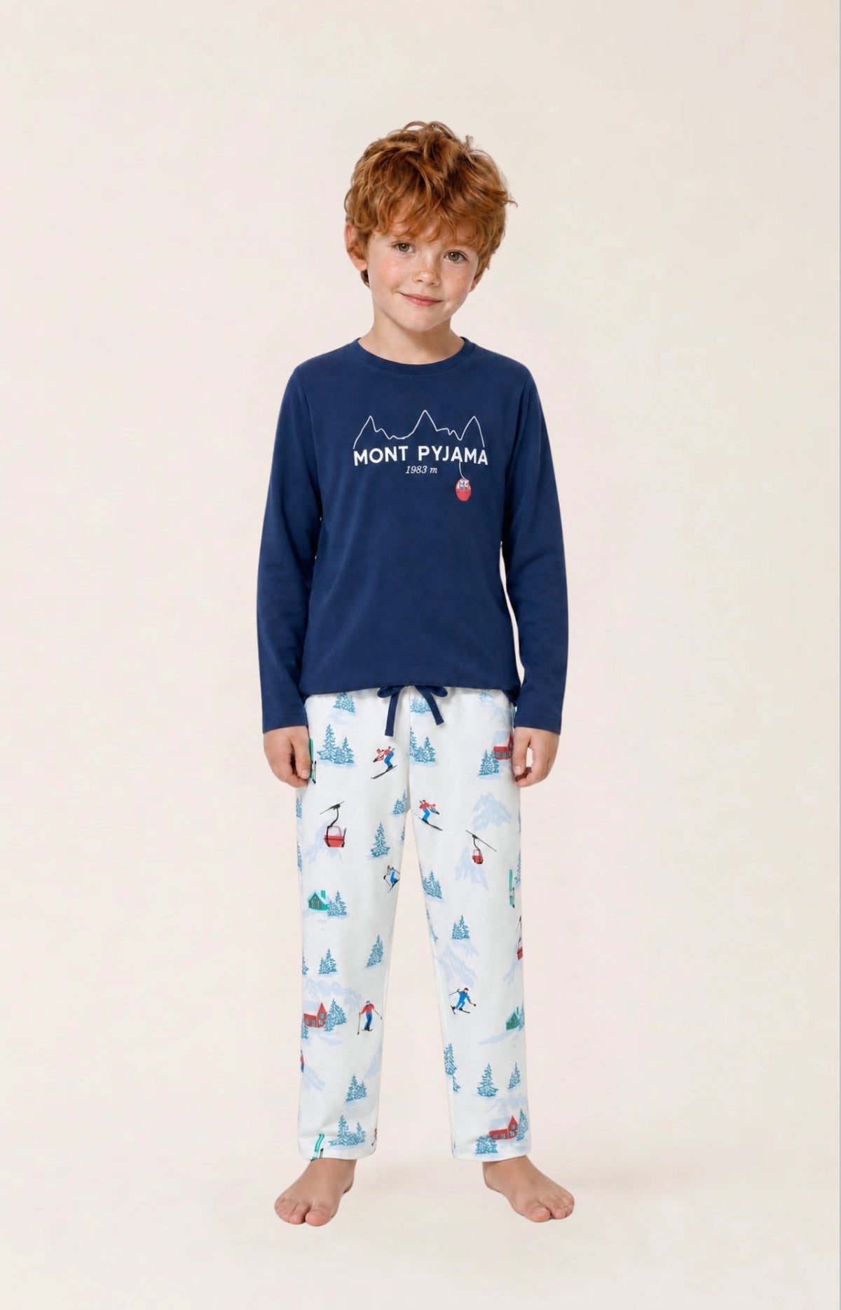 Pyjama enfant en jersey de coton épais - Rêves au sommet