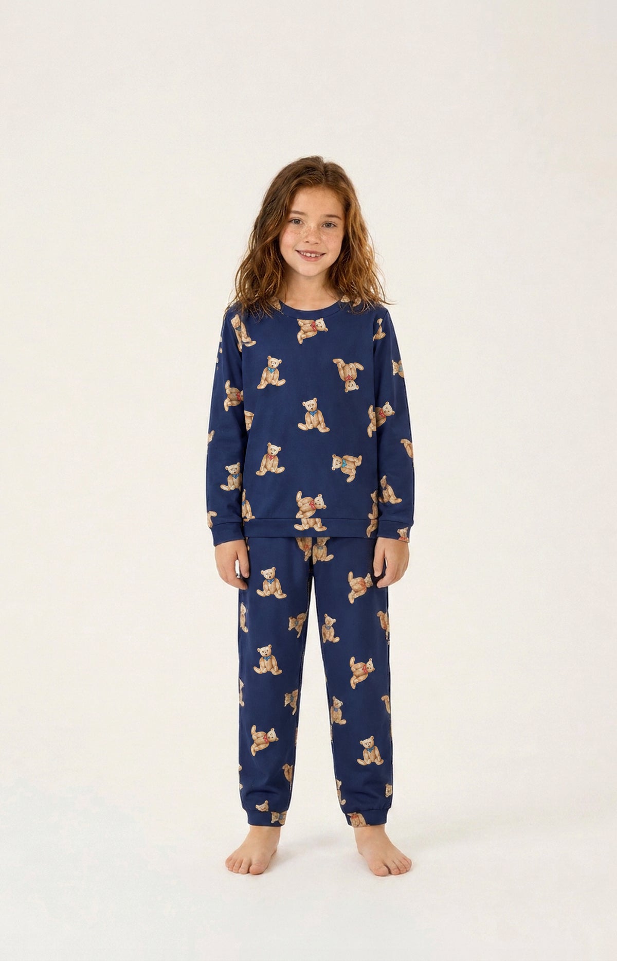 Pyjama enfant en micropolaire - Old Teddy Marine
