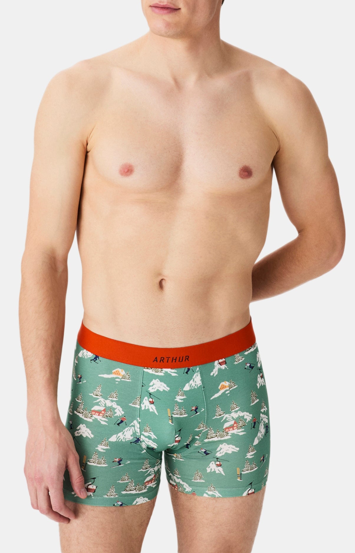 Boxers homme Noël en altitude VERT 4