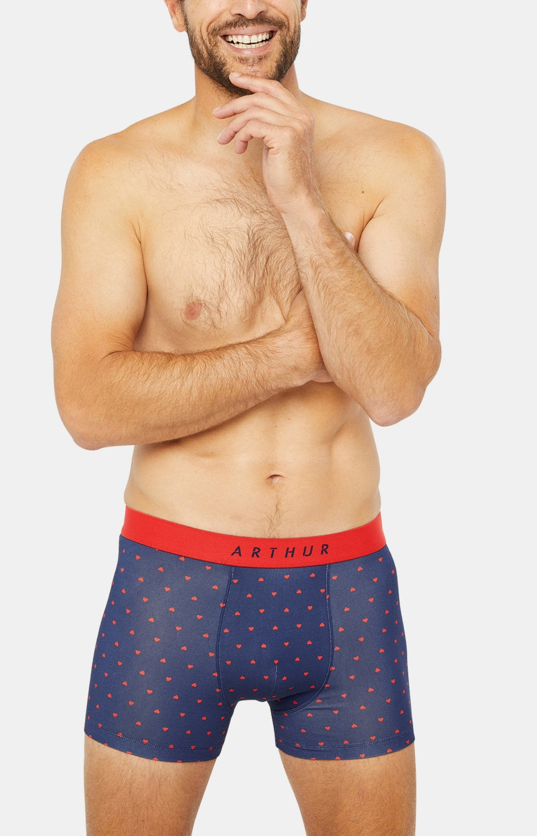 Boxer Homme Joli Coeur Marine 1