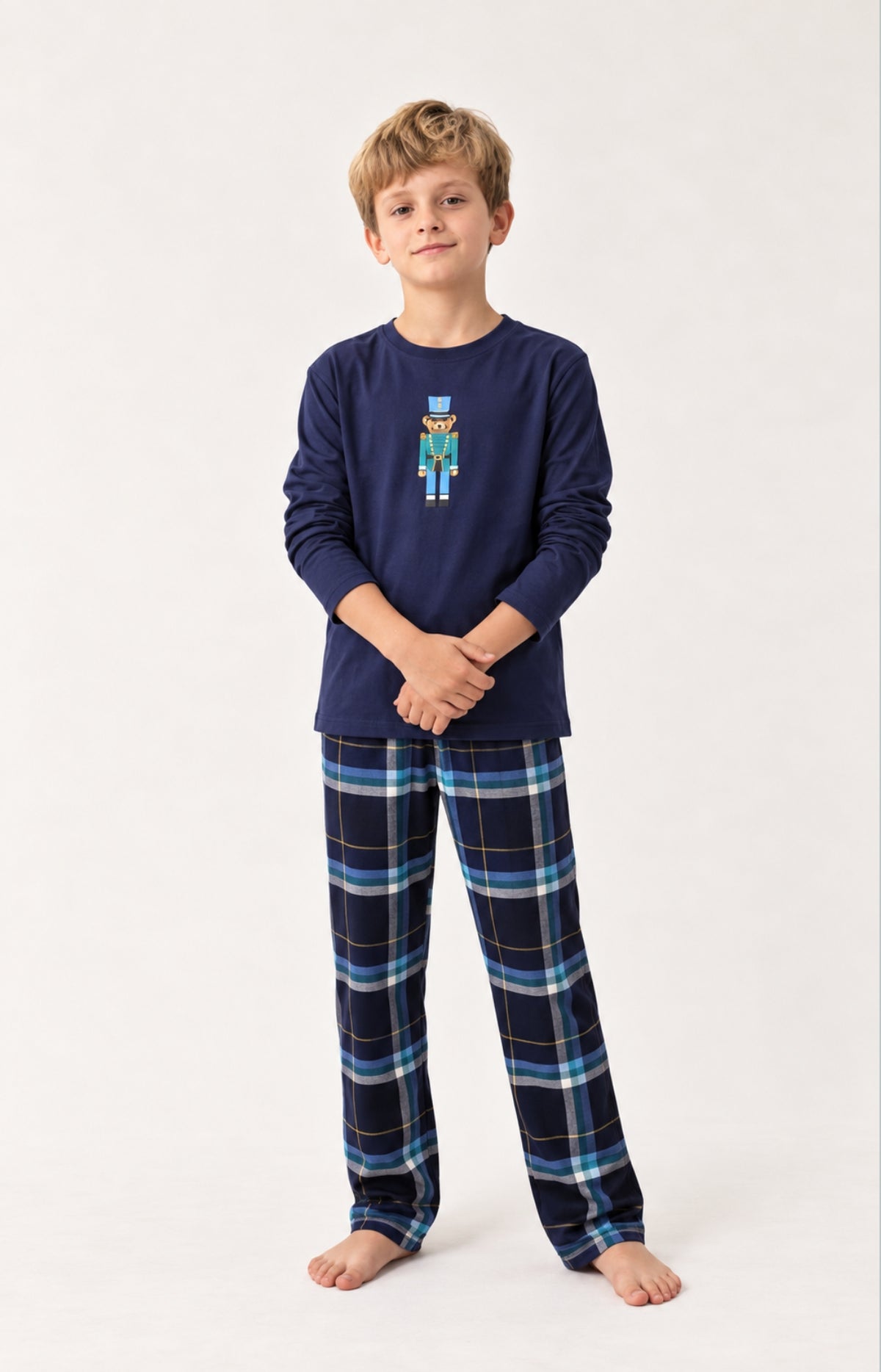 Pyjama enfant en jersey et flanelle de coton - Mark