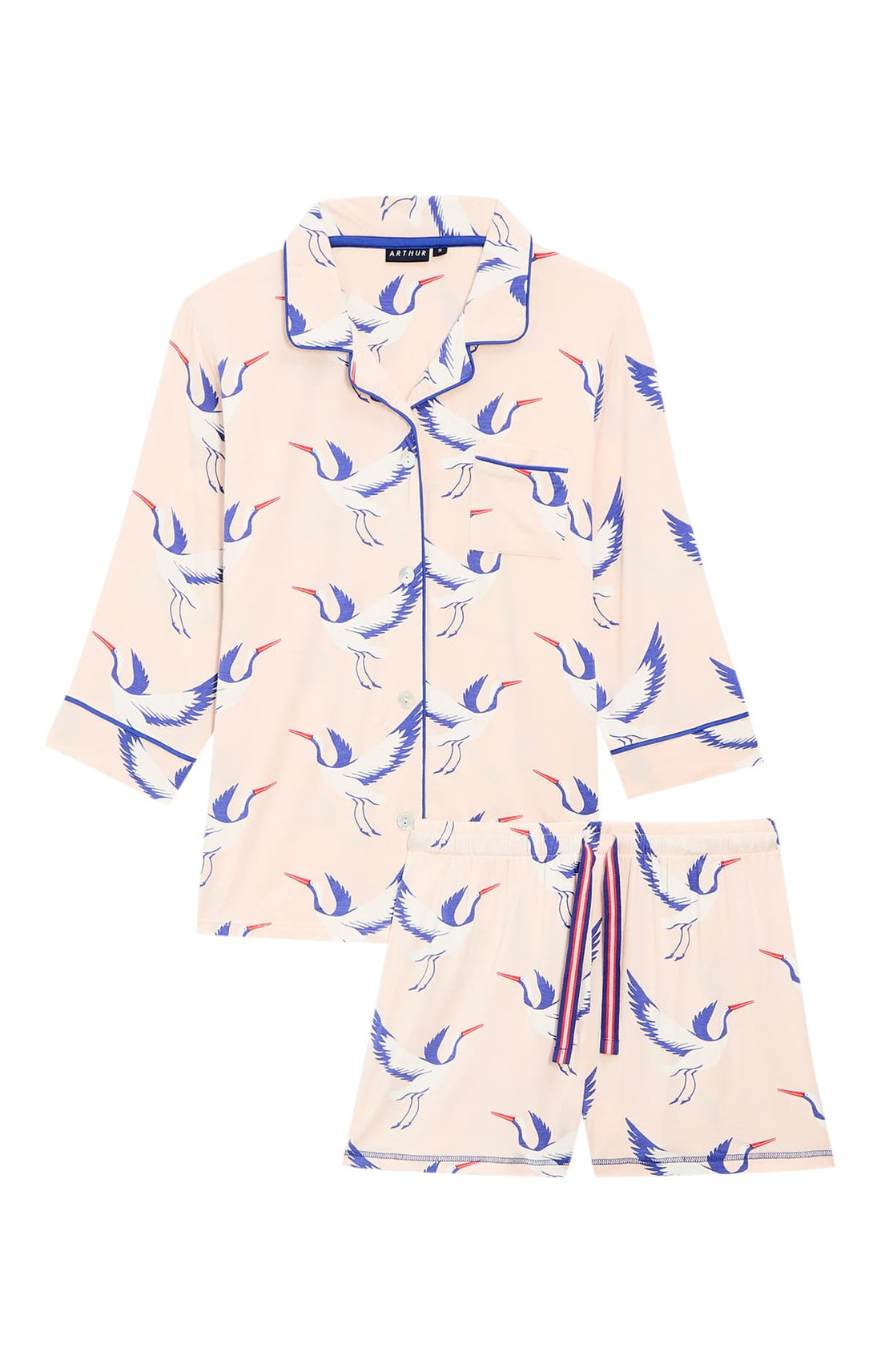 Pyjama court boutonné Femme birdie Poudré 3