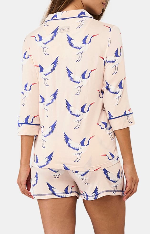 Pyjama court boutonné Femme birdie Poudré 6