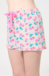 Pyjama Femme Amarena Manches longues Imprimé cerise rose et verte 4