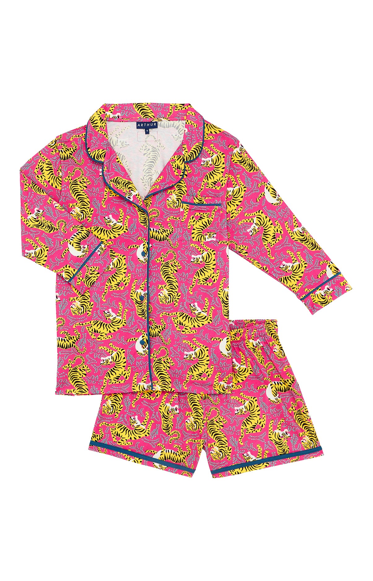 Pyjama court boutonné Tigre 1
