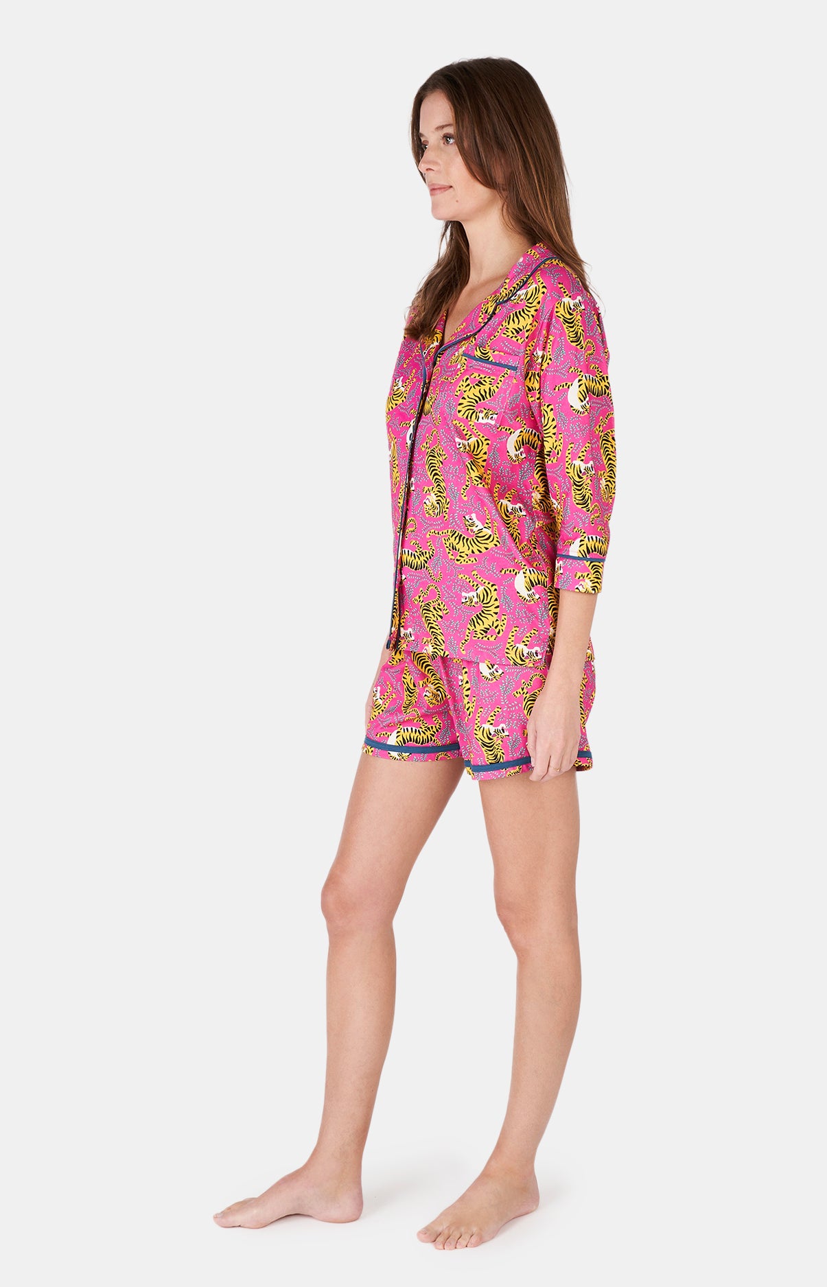 Pyjama court boutonné Tigre 1