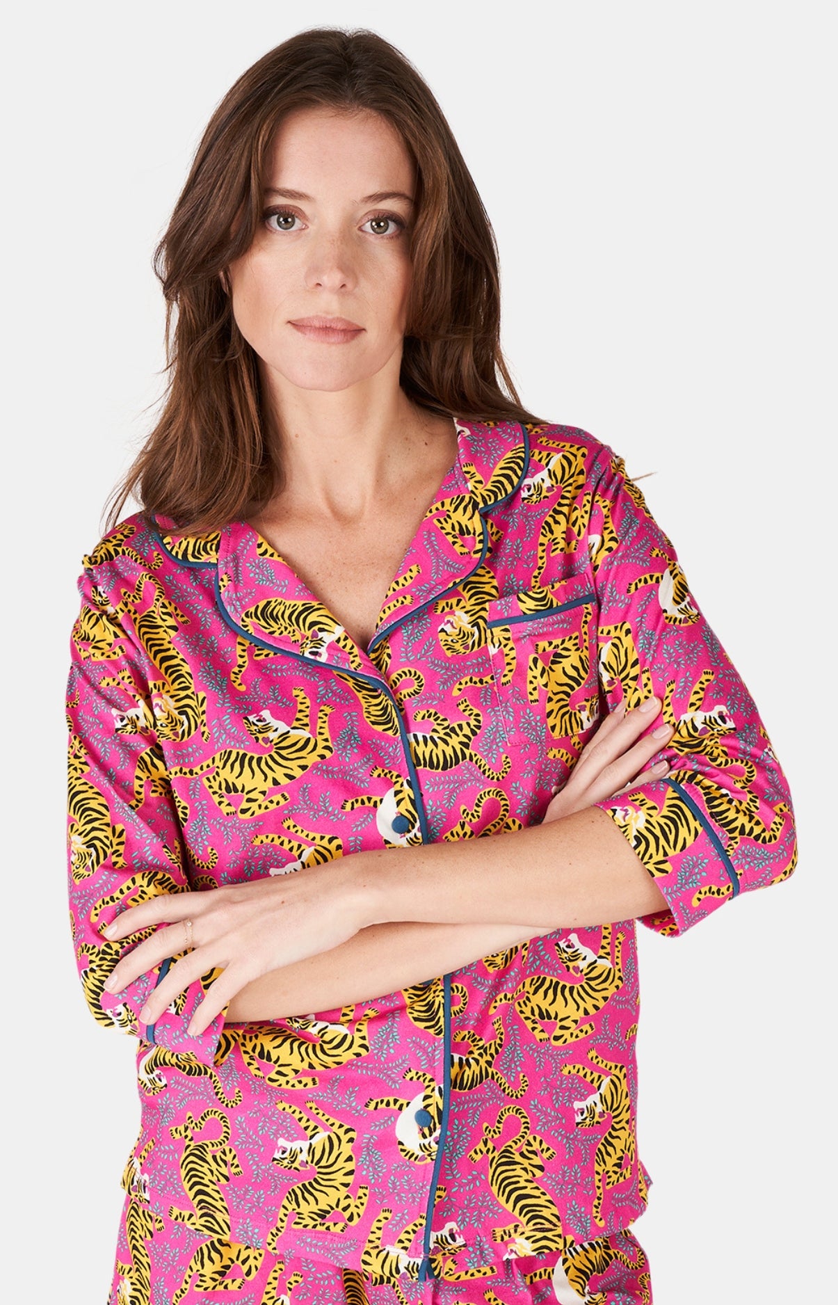 Pyjama court boutonné Tigre 1