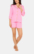 Pyjama court boutonné Femme Polyester et Coton Rose 1