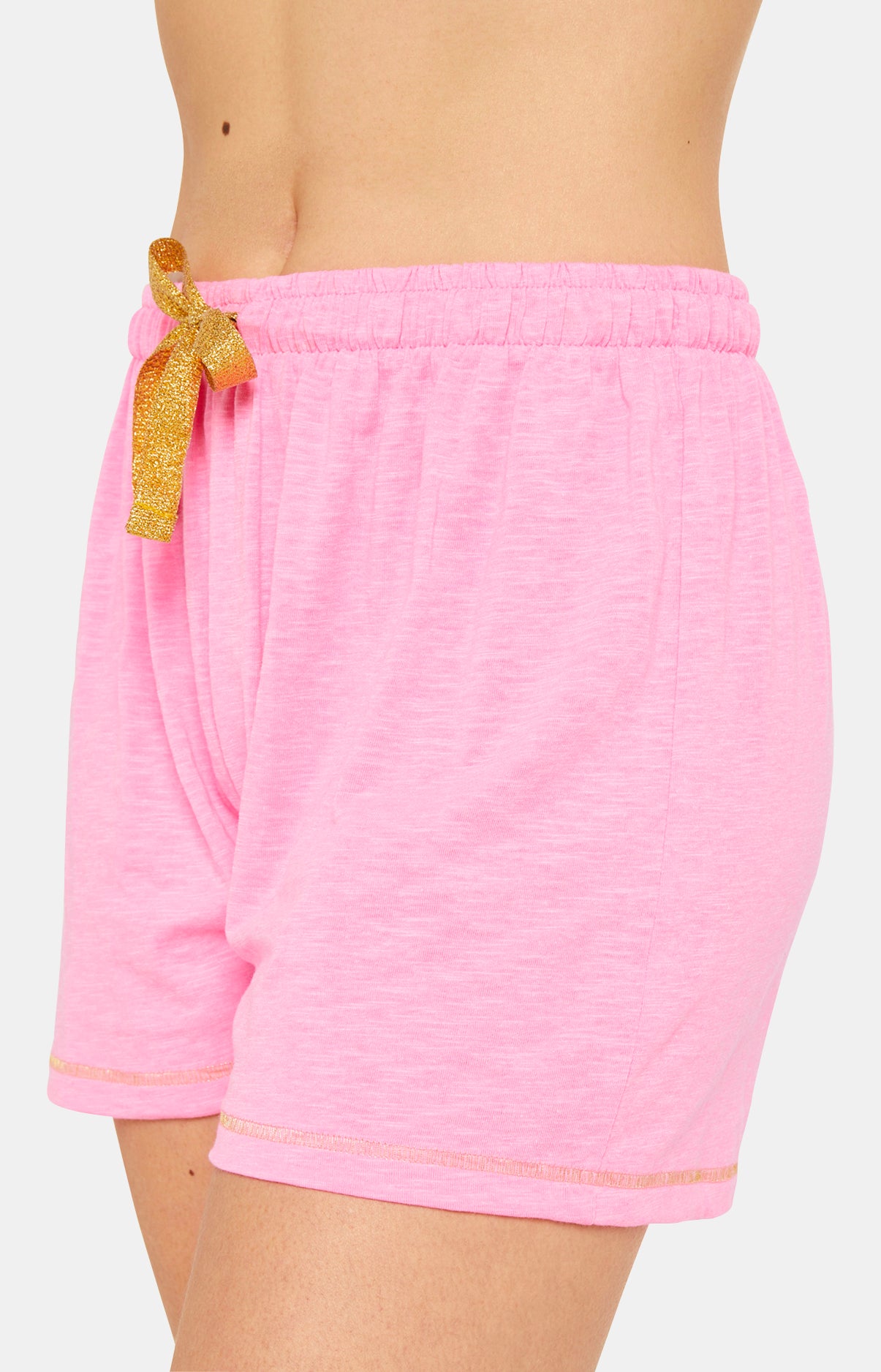 Pyjama court boutonné Femme Polyester et Coton Rose 7