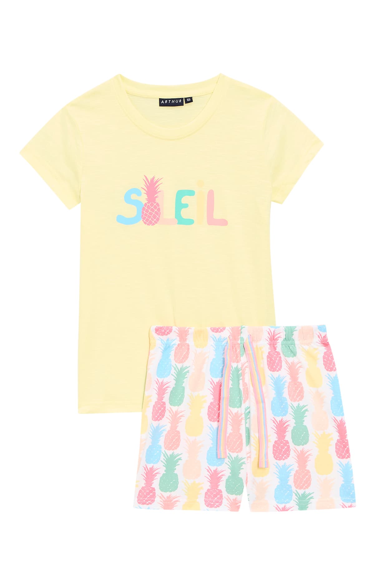 Pyjashort Enfant Ananas Jaune et Multicolore 3