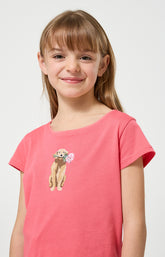 Pyjama Enfant Nina Manches courtes Imprimé chien labrador avec fleurs 2