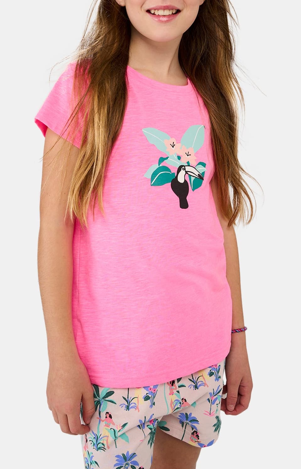 Pyjashort Enfant Vahiné Rose et Multicolore 2