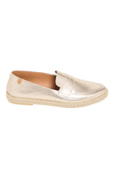 Chaussures mocassin doré femme 3