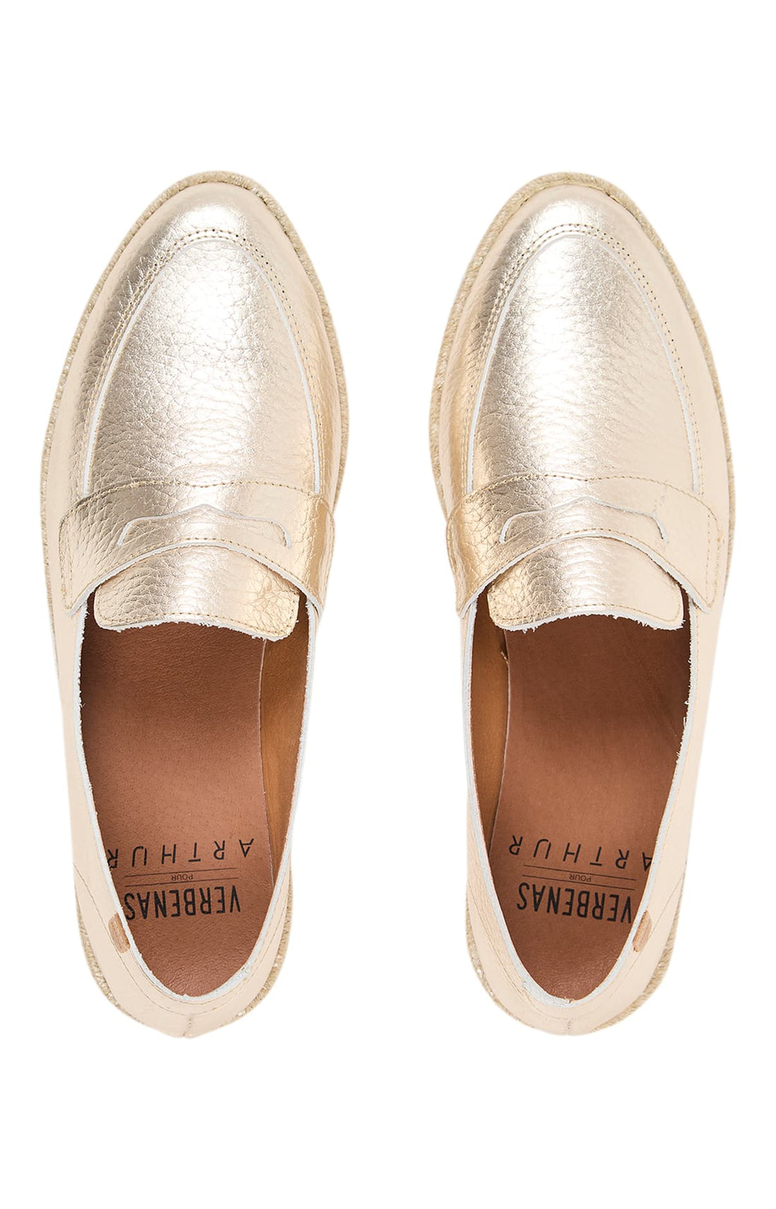 Chaussures mocassin doré femme 2