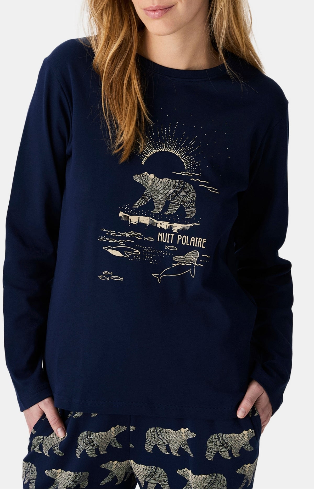 Pyjamas Femme Nuit Polaire MARINE 2