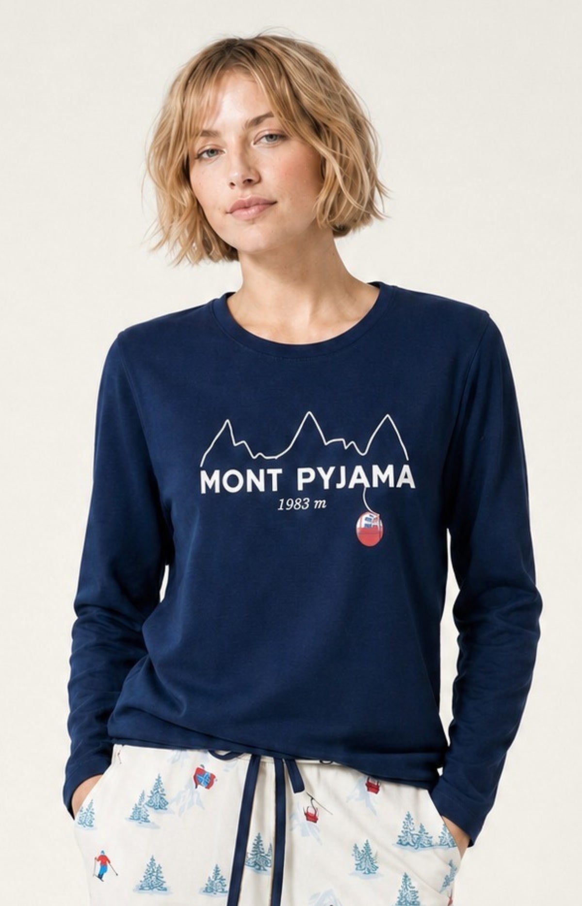 Pyjama en jersey de coton épais - Rêves au sommet