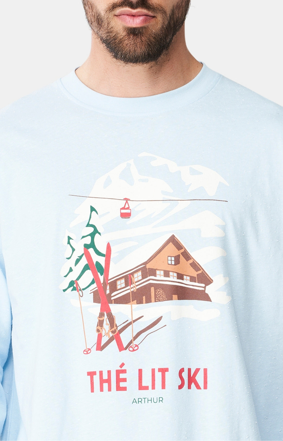 Maxi Tee-shirt Homme Thé Lit Ski Bleu 2