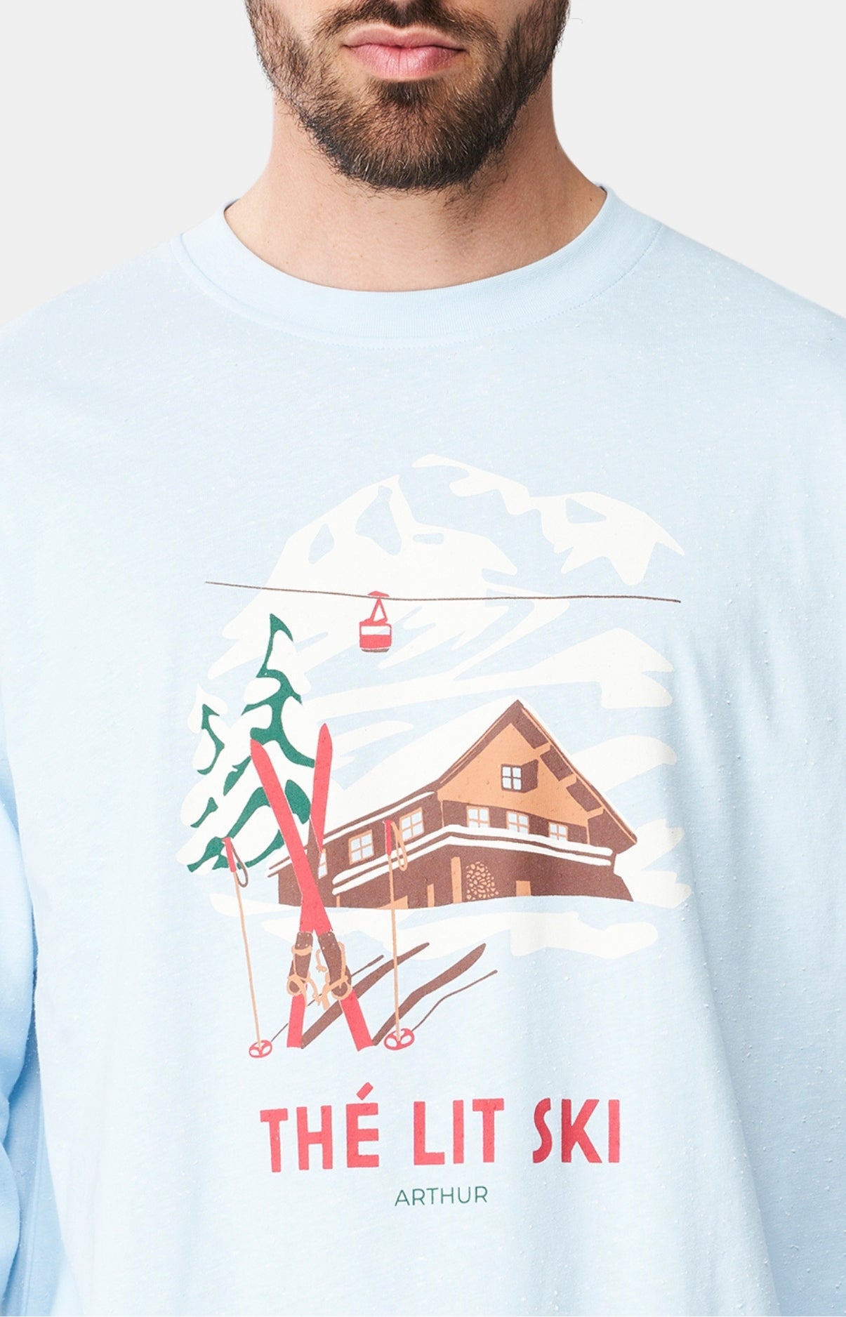 Maxi Tee-shirt Homme Thé Lit Ski Bleu 2