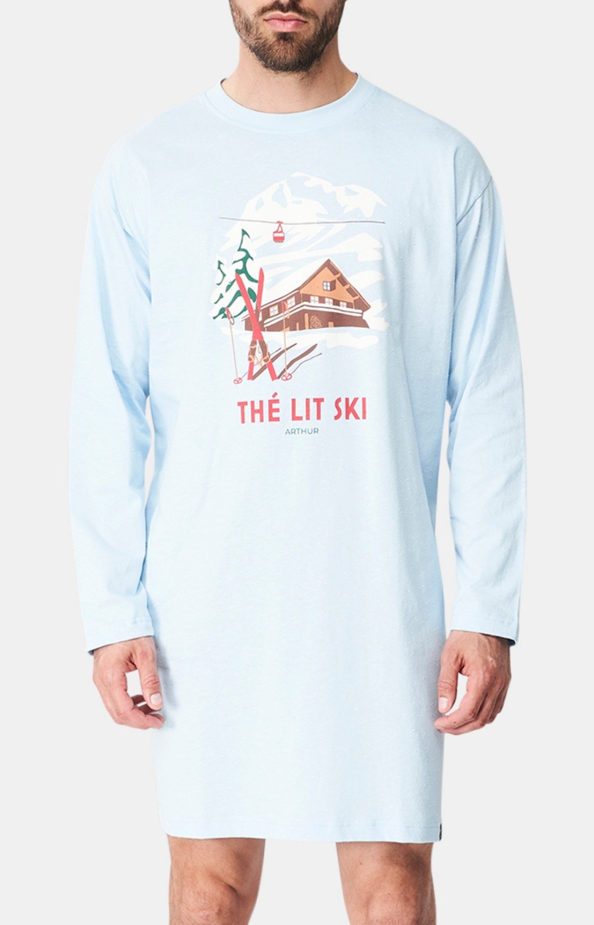 Maxi Tee-shirt Homme Thé Lit Ski Bleu 1