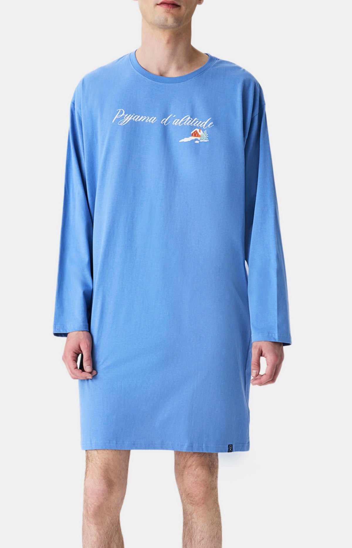 Chemises de nuit Homme Shirt Noël en altitude BLEU 1