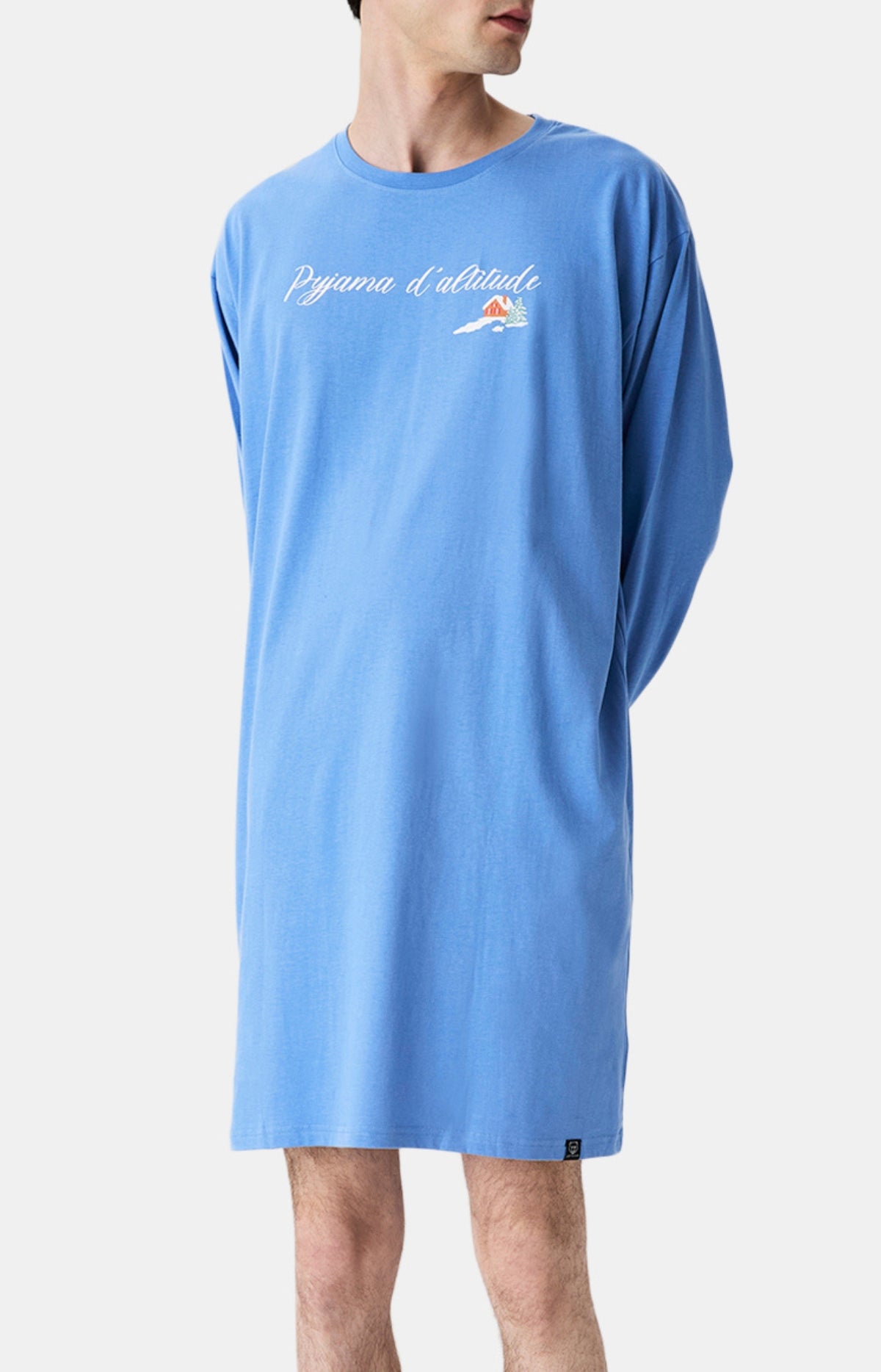 Chemises de nuit Homme Shirt Noël en altitude BLEU 5