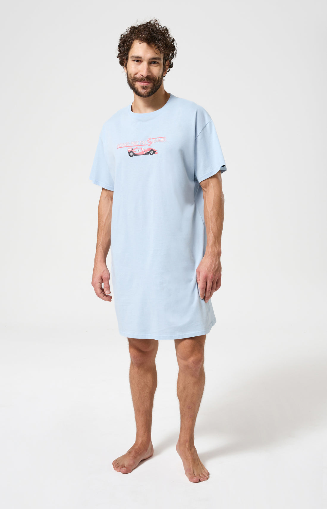 Chemise de nuit Homme Le Grand Prix du Sommeil Manches courtes Imprimé voiture formule 1  1