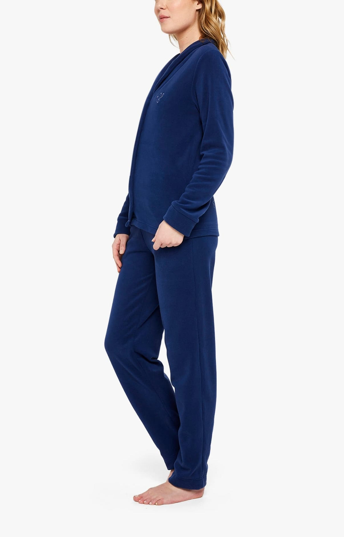 Pyjama boutonné Femme Polaire Marine 2