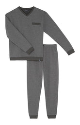 Pyjama long Femme Coton Gris 3