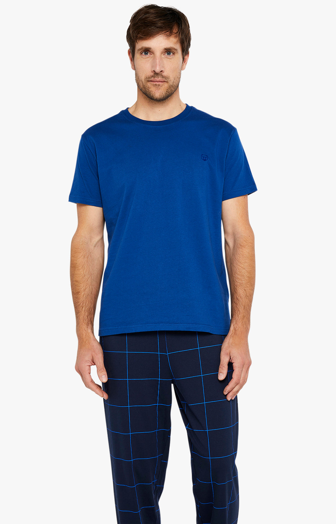 Tee-shirt Homme manches courtes Coton Bleu 22