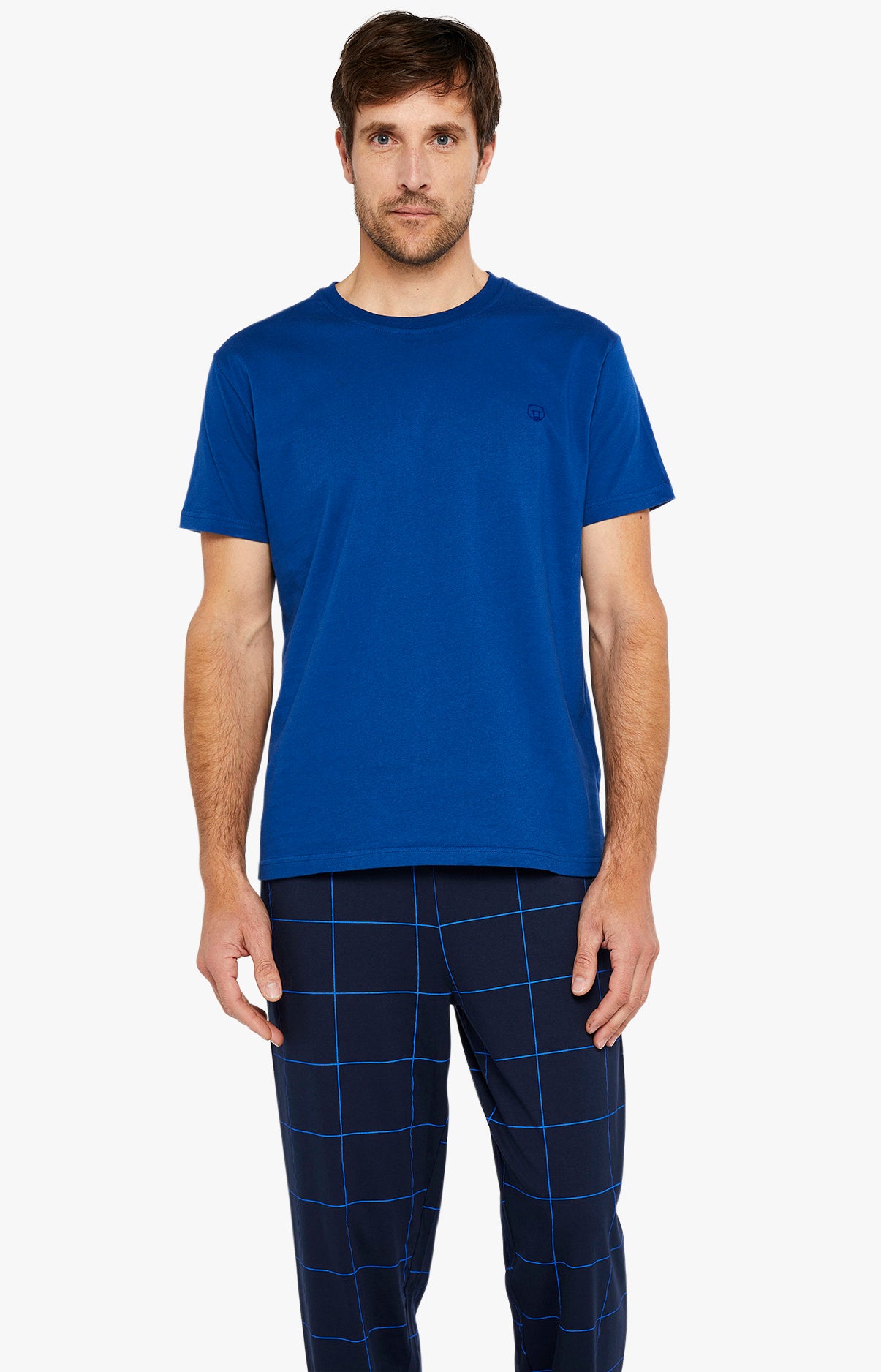 Tee-shirt Homme manches courtes Coton Bleu 22
