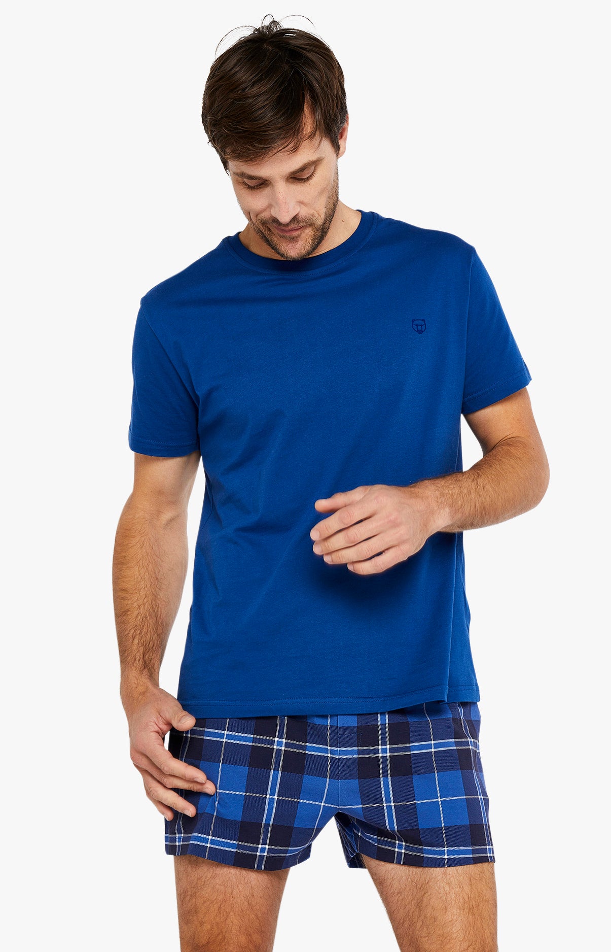 Tee-shirt Homme manches courtes Coton Bleu 23