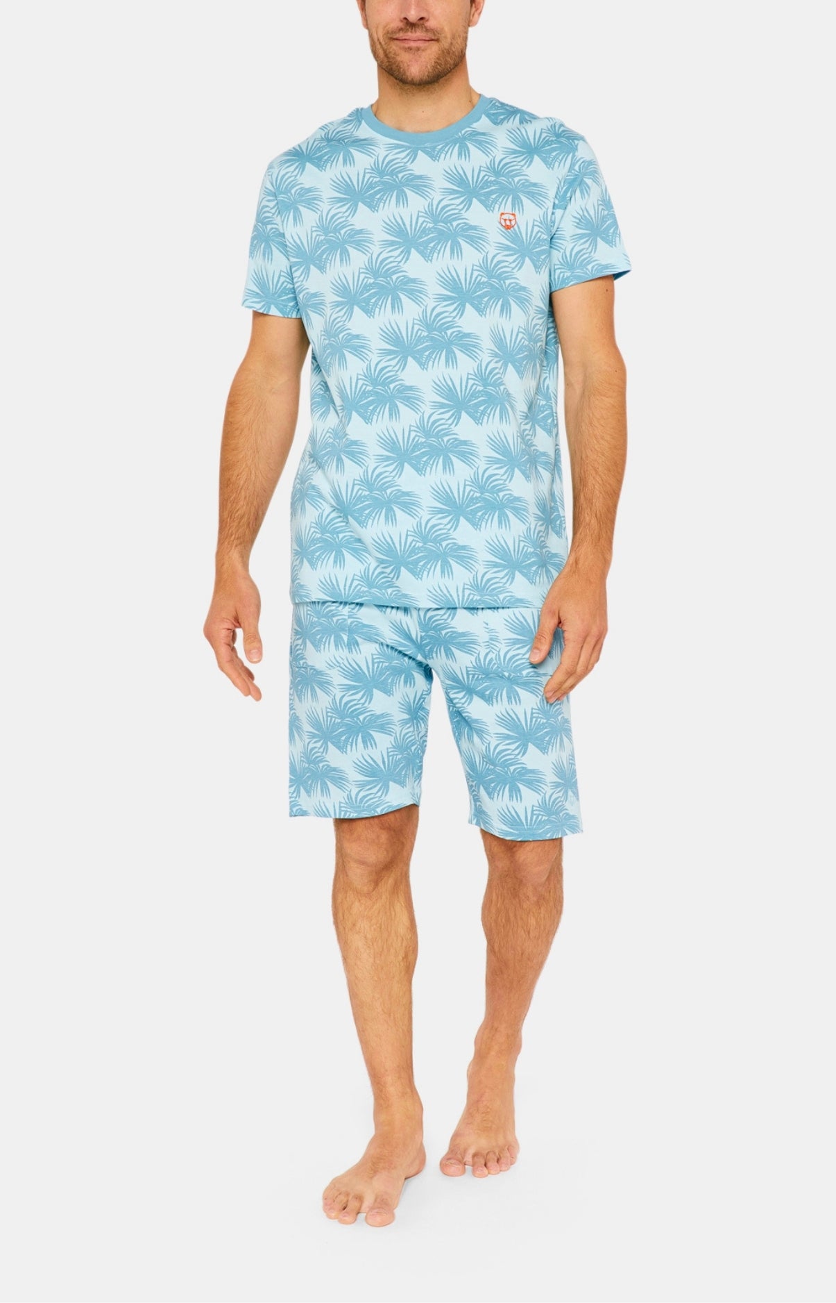 Tee-shirt Homme manches courtes Palmier Bleu 1