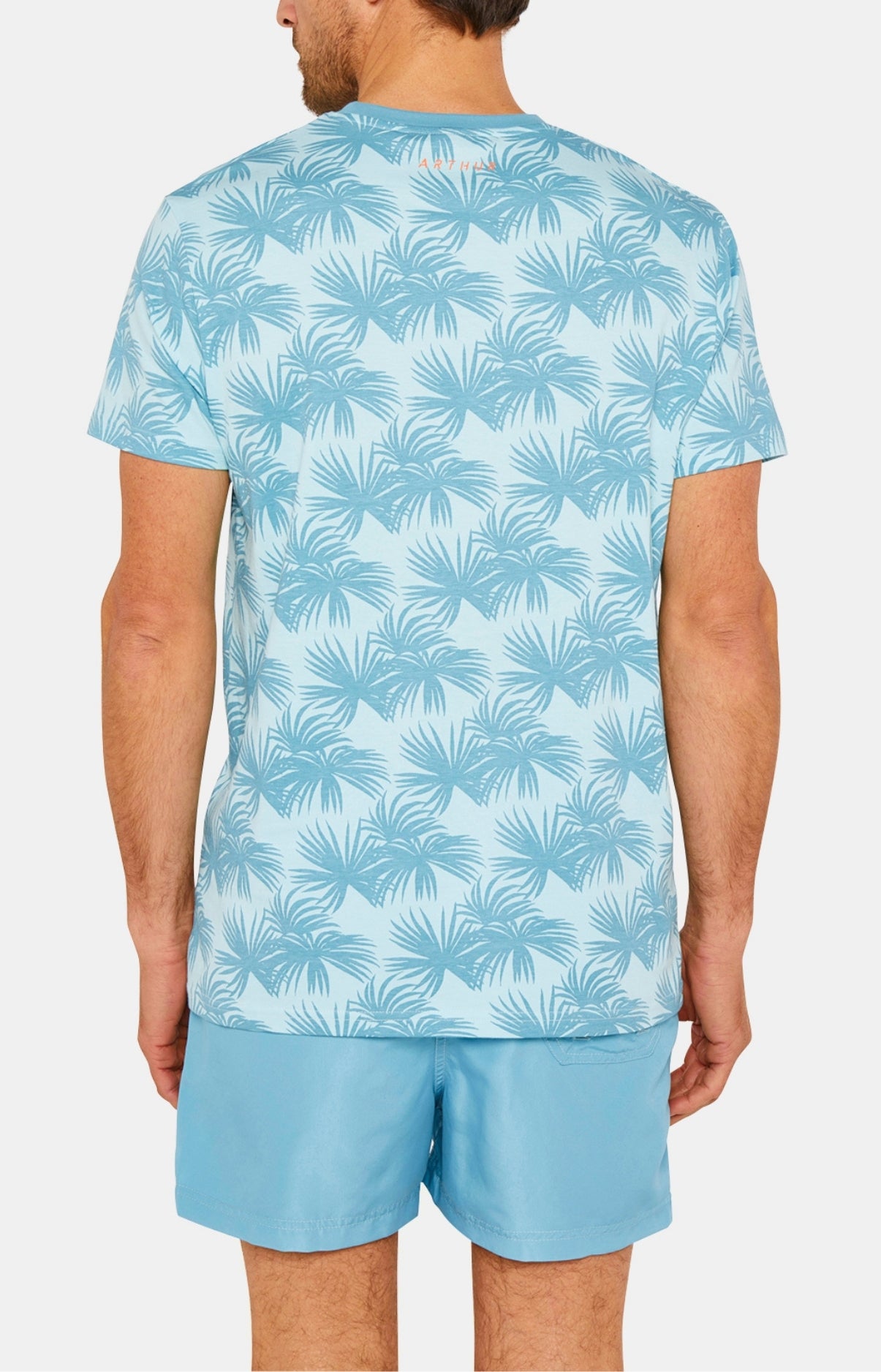 Tee-shirt Homme manches courtes Palmier Bleu 5