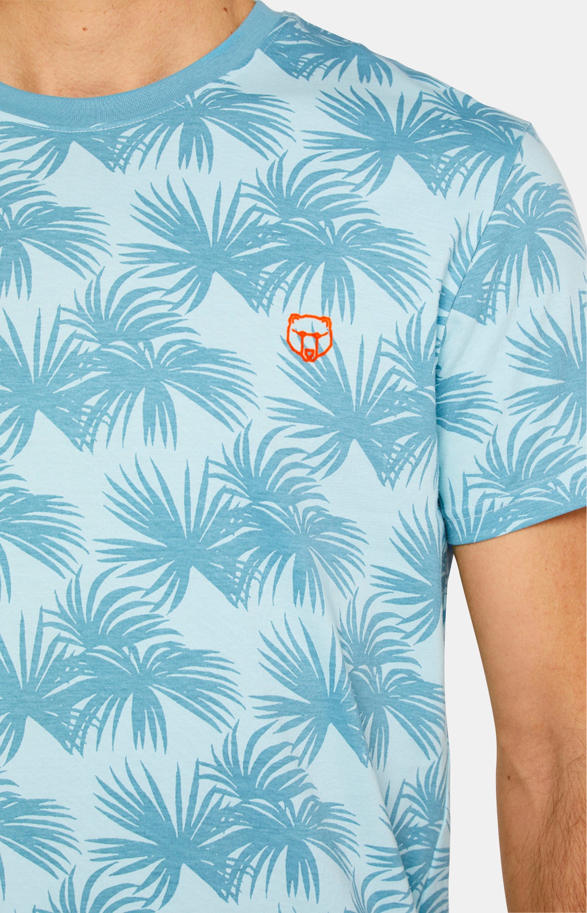 Tee-shirt Homme manches courtes Palmier Bleu 4