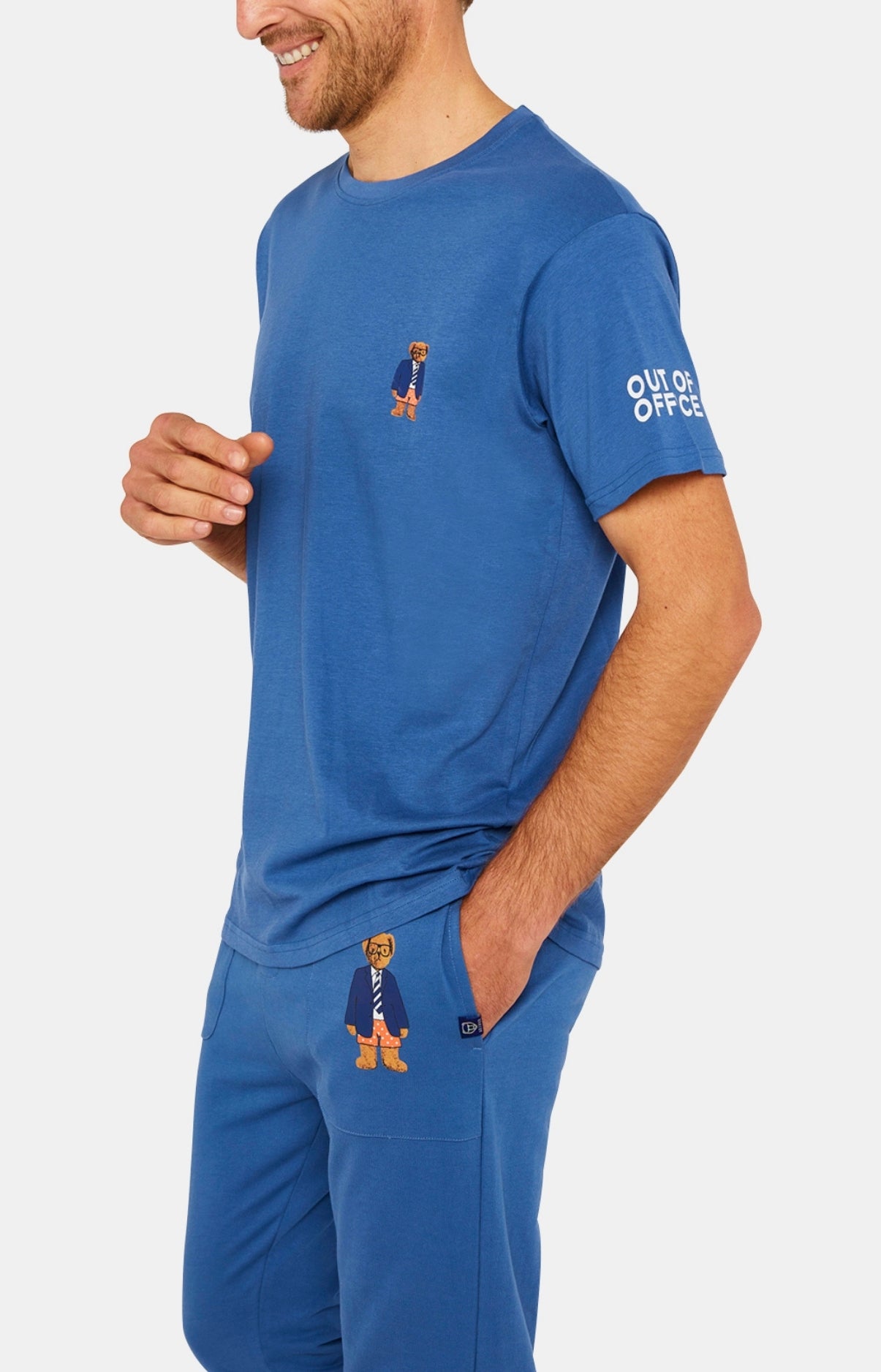 Tee-shirt Homme manches courtes Teddy Bleu 4