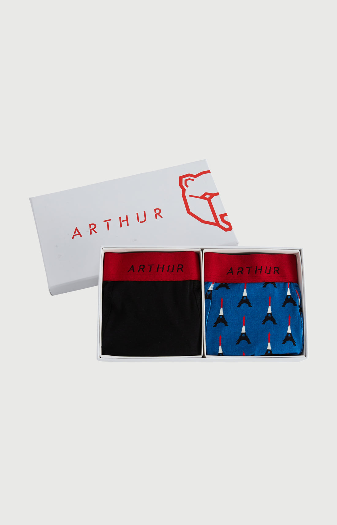 Lot de boxers unis noir et bleu Paris homme 1