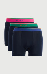 Lot de 3 boxers unis élastique couleur homme 3